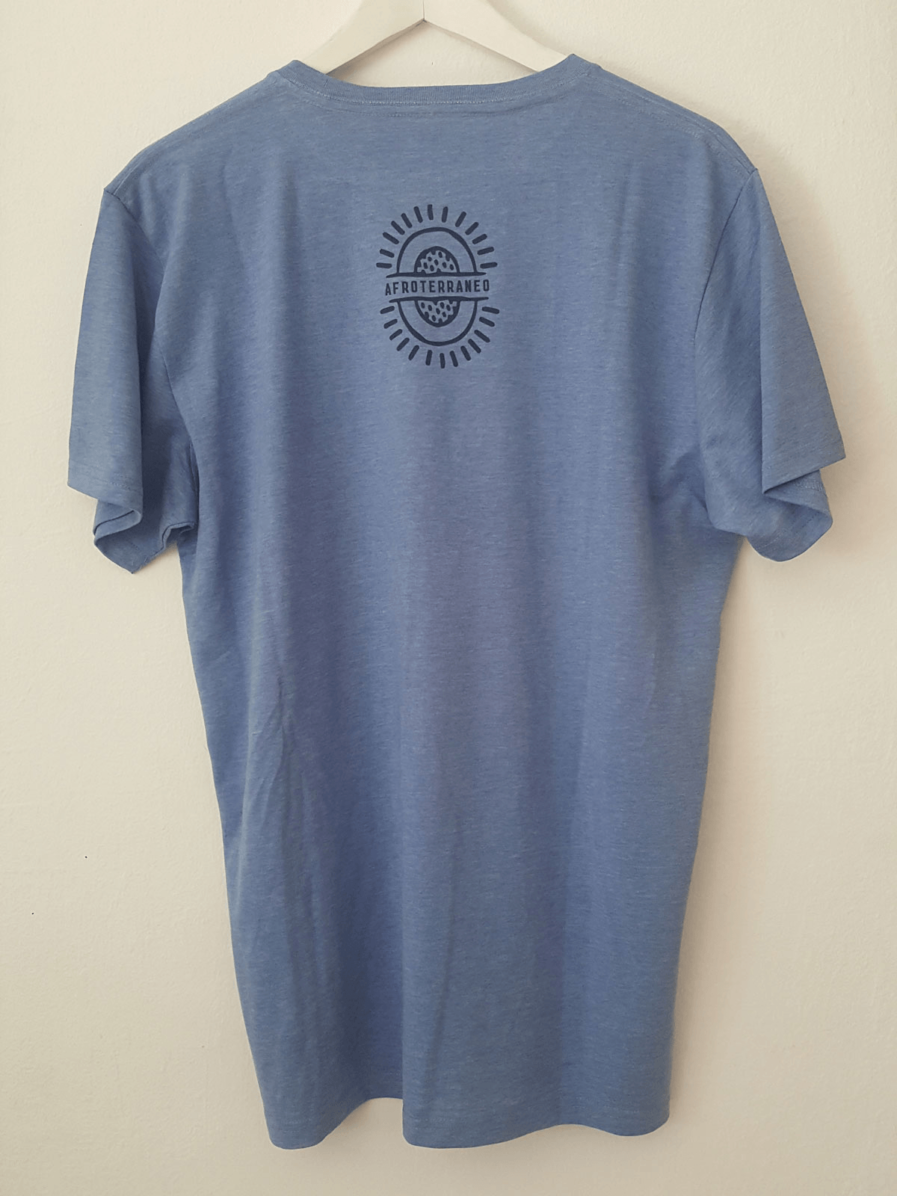 Camiseta-ELEVACIÓN-blue-back Kiko Navarro- Afroterraneo