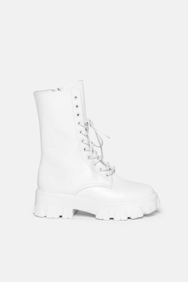 Bota alta "Combat" blanca
