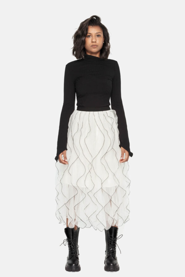 Falda volantes blanca